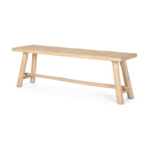 Sekou Light Brown Wooden Craftsman Bench