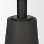 70781-AB - Maxwell 48" Round White Marble Top w/ Black Metal and Wood Pedestal Base Dining Table