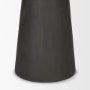 70781-AB - Maxwell 48" Round White Marble Top w/ Black Metal and Wood Pedestal Base Dining Table