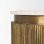 70777 - Satima White Marble w/ Gold Metal Round Fluted Accent Table