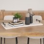67036 - Alfred 35L x 16W Natural Wooden Herringbone Rectangular Tray