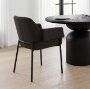 70249 - Brently Dining Chair w/ Gray Fabric & Matte Black Metal Legs