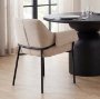 70248 - Brently Dining Chair w/ Oatmeal Fabric & Matte Black Metal Legs