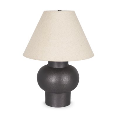 70748 - Salaah Black Brushed Metal w/ Beige Shade Table Lamp