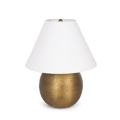 70749 - Sadiyah Antiqued Gold Brushed Metal w/ Cream Shade Table Lamp