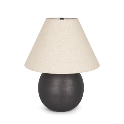 70750 - Sadiyah Black Brushed Metal w/ Beige Shade Table Lamp