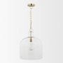 70753 - Sadah Large Clear Blown Glass w/ Gold Metal Pendant Light