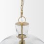 70753 - Sadah Large Clear Blown Glass w/ Gold Metal Pendant Light