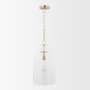 70754 - Sadah Tall Clear Blown Glass w/ Gold Metal Pendant Light