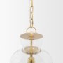 70754 - Sadah Tall Clear Blown Glass w/ Gold Metal Pendant Light