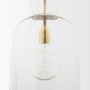 70754 - Sadah Tall Clear Blown Glass w/ Gold Metal Pendant Light