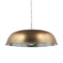 70758 - Sanne Antiqued Gold Metal w/ Silver Foil Wide Pendant Light