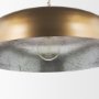 70758 - Sanne Antiqued Gold Metal w/ Silver Foil Wide Pendant Light