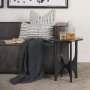 70617 - Sobi Textured Matte Black Round Metal Accent Table