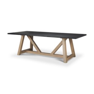Rialto 96"L x 42"W Trestle Dining Table | Modern | Black-Brown Wood & Light Brown Wood | Seats 8