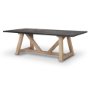 70558-AB - Rialto Rectangular Two-Tone Black and Brown Solid Wood Dining Table