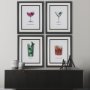 15303 - Vintage Cocktails-Cosmo by Gwen Aspell Hand Embellished Textured Framed Art Print Matted under Glass