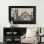 14923 - Barn Buildings I by CV a Hand Embellished Textured Framed Art Print Matted under Glass