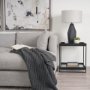 69787 - Trey Black Metal W/Glass Accent Table 
