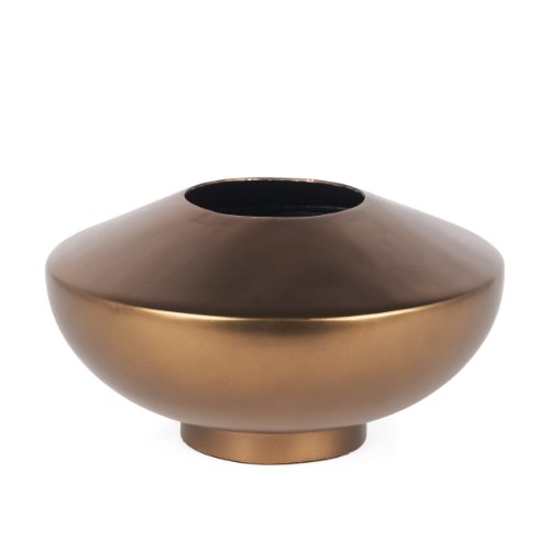 70662 - Quiana Large Gold Metal Vase
