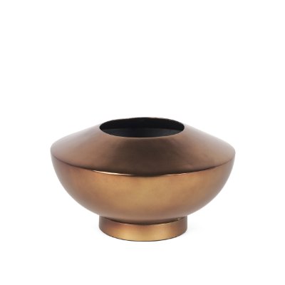 70663 - Quiana Medium Textured Gold Metal Vase