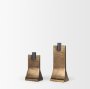 70670 - Polli Antiqued Gold w/ Matte Black Metal Taper Candleholders (Set of 2)