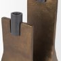 70670 - Polli Antiqued Gold w/ Matte Black Metal Taper Candleholders (Set of 2)