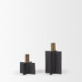70671 - Pia Matte Black w/ Brushed Gold Metal Taper Candleholder (Set of 2)