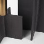 70671 - Pia Matte Black w/ Brushed Gold Metal Taper Candleholder (Set of 2)