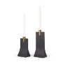 70672 - Polli Matte Black w/ Brushed Gold Metal Taper Candleholders (Set of 2)