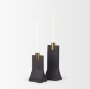 70672 - Polli Matte Black w/ Brushed Gold Metal Taper Candleholders (Set of 2)