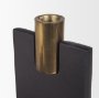 70672 - Polli Matte Black w/ Brushed Gold Metal Taper Candleholders (Set of 2)
