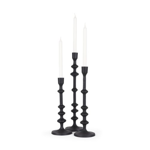 70673 - Paolo Matte Black Metal Candle Holder (Set of 3)