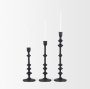 70673 - Paolo Matte Black Metal Candle Holder (Set of 3)