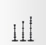 70673 - Paolo Matte Black Metal Candle Holder (Set of 3)