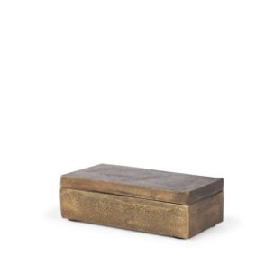 Porschia Small Antiqued Gold Metal Decorative Box
