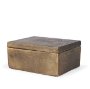 70675 - Porschia Large Antiqued Gold Metal Decorative Box