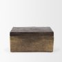 70675 - Porschia Large Antiqued Gold Metal Decorative Box
