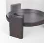 70677 - Price Small Matte Black-Brown Metal w/ Glass Hurricane Candle Holder