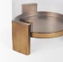 70679 - Price Small Antiqued Gold Metal w/ Glass Hurricane Candle Holder