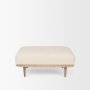 70795 - Shae Brown Wood w/ Oatmeal Fabric Ottoman