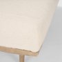 70795 - Shae Brown Wood w/ Oatmeal Fabric Ottoman