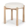 70796 - Shaiden Brown Wood w/ Cream Fabric Stool
