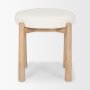 70796 - Shaiden Brown Wood w/ Cream Fabric Stool