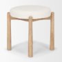 70796 - Shaiden Brown Wood w/ Cream Fabric Stool