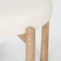 70796 - Shaiden Brown Wood w/ Cream Fabric Stool