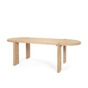 Sohan 91"L x 38"W Oval Dining Table | Light Brown Wood | Seats 8