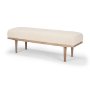 70797 - Shae Brown Wood w/ Oatmeal Fabric Bench