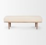 70797 - Shae Brown Wood w/ Oatmeal Fabric Bench