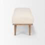 70797 - Shae Brown Wood w/ Oatmeal Fabric Bench